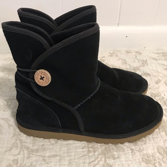 UGG Other - Ugg Leona girls black leather boots size 4